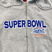 F- Vintage '05 NFL Super Bowl 39 Embroidered Zip Up Hoodie