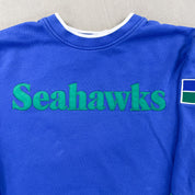 F- Seattle Seahawks NFL Mitchell & Ness Embroidered Text Crewneck