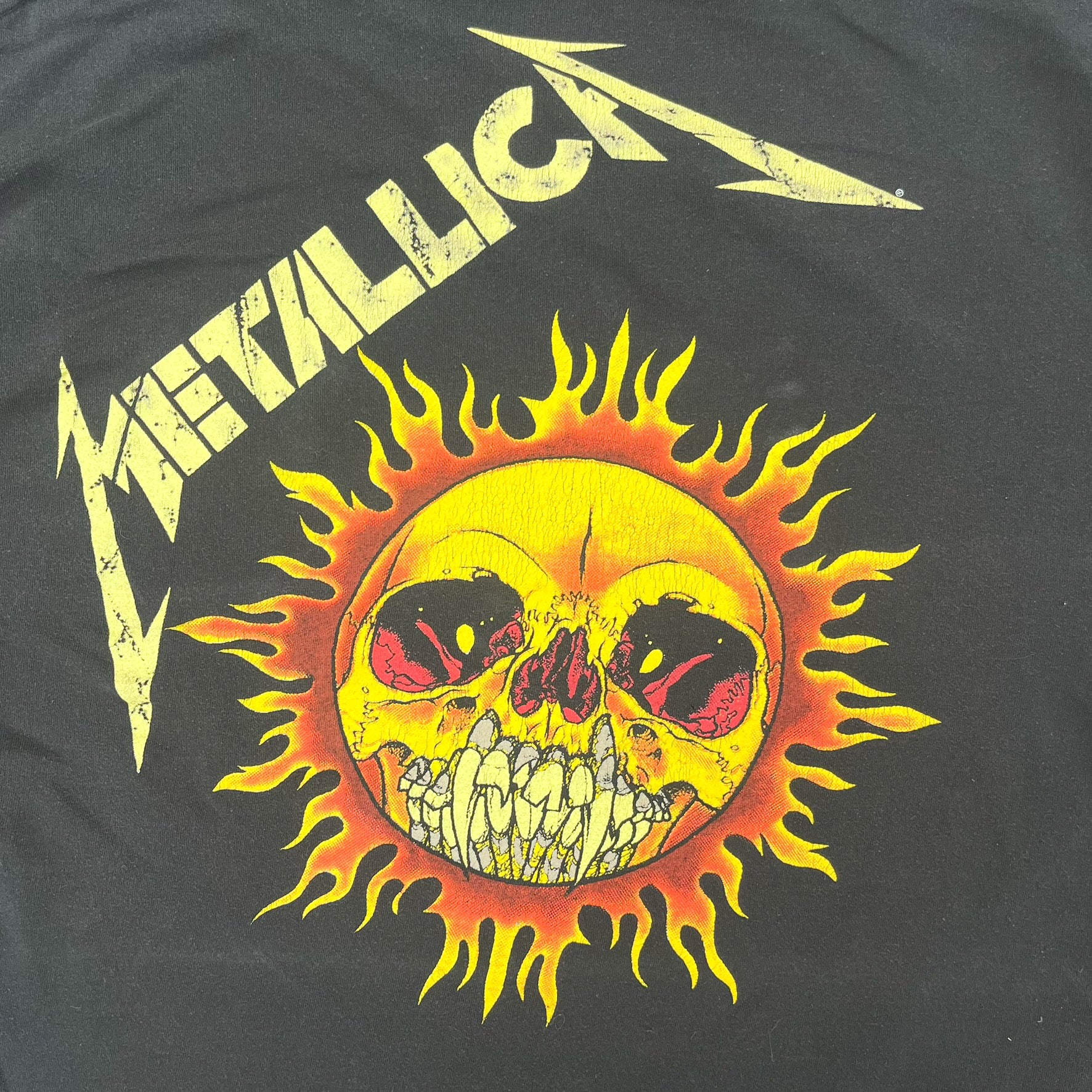 F- Vintage '94 Metallica Flaming Skull Pushead Design Tee