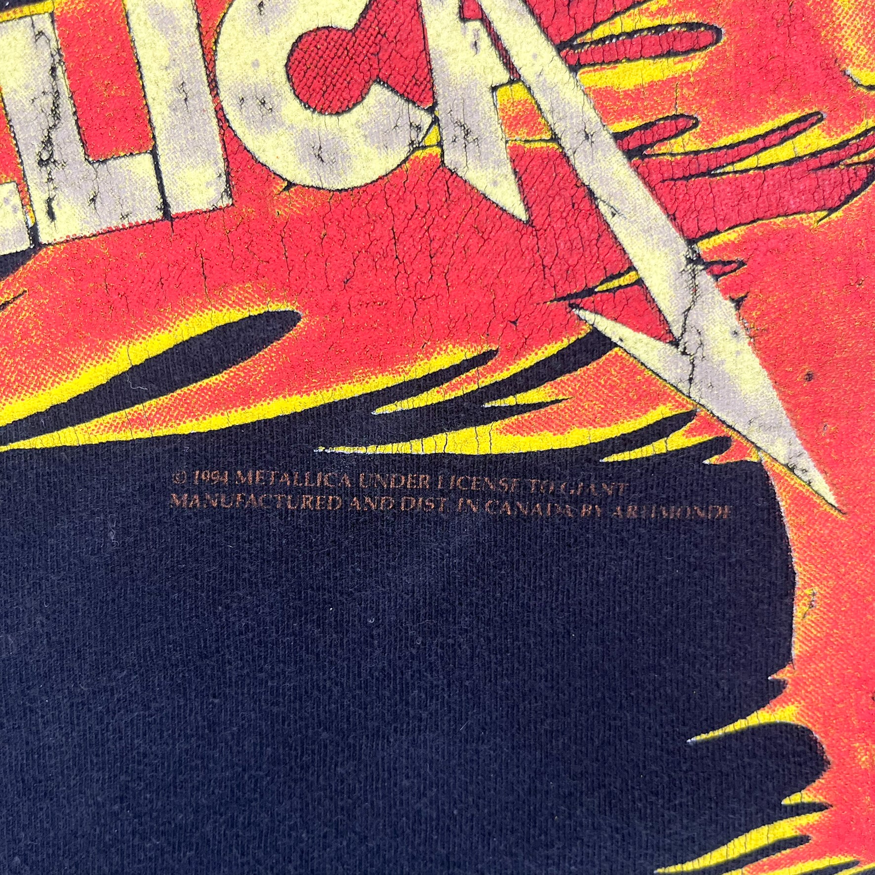F- Vintage '94 Metallica Flaming Skull Pushead Design Tee