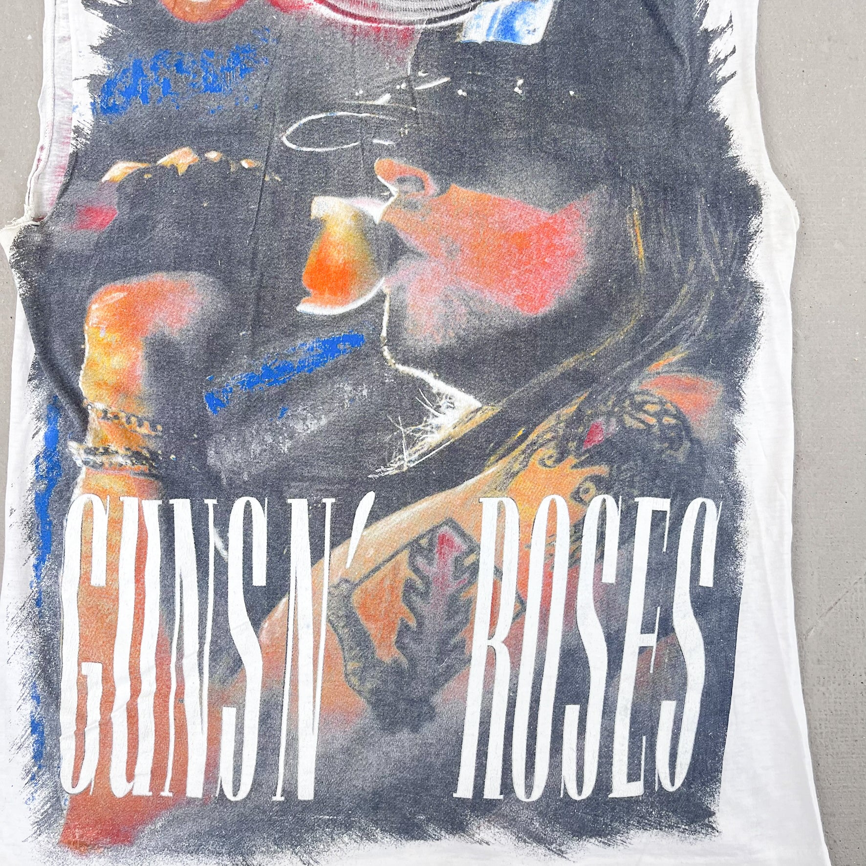 F- Vintage Guns & Roses Get In The Ring Cut Off Sleeve Single Stitch Tee
