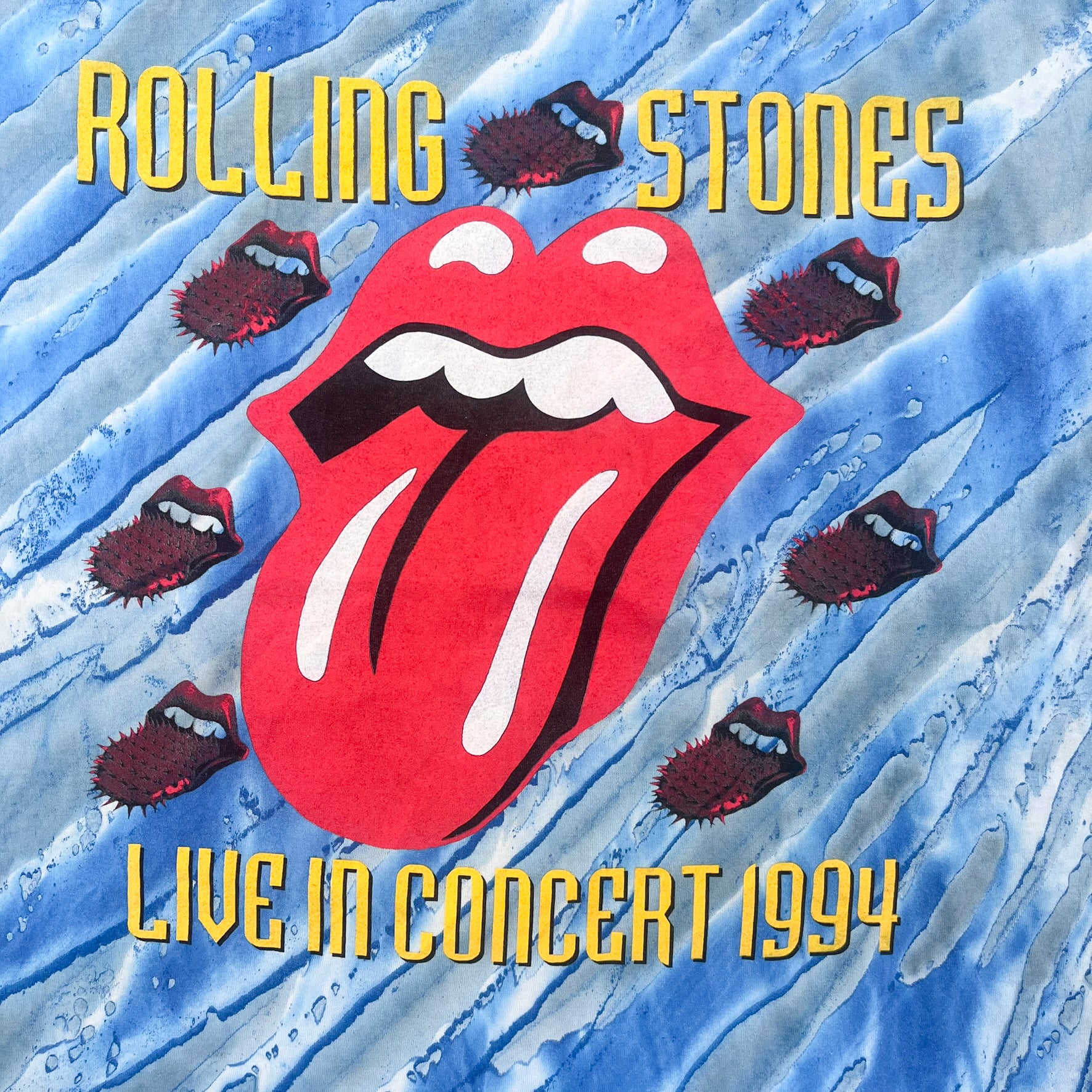 F- Vintage '94 Rolling Stones Voodoo Lounge Tour Tie Dye Single Stitch Tee