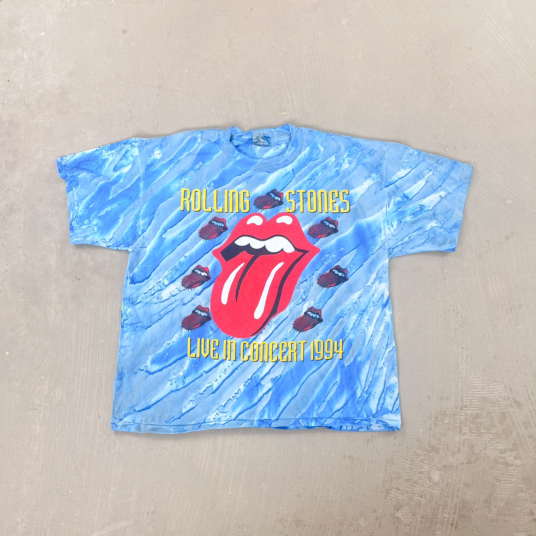 F- Vintage '94 Rolling Stones Voodoo Lounge Tour Tie Dye Single Stitch Tee