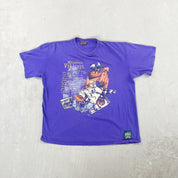 F- Vintage '93 Minnesota Vikings NFL Text & Graphic Single Stitch Tee