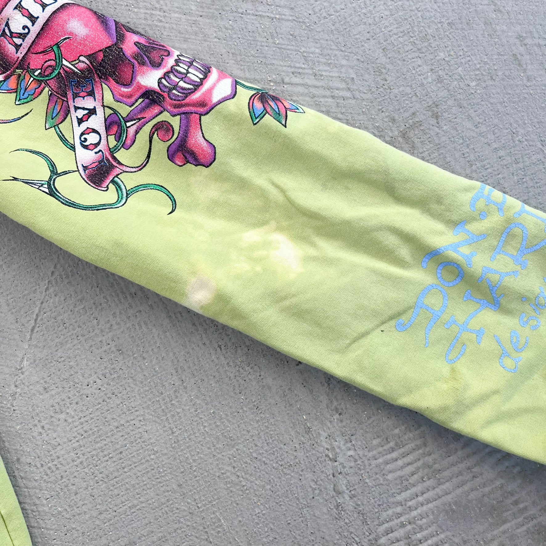 F- Vintage Ed Hardy Ladies Wolf Japan Graphic Zip Up Hoodie