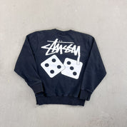 F- Vintage Stussy Dice & Text Graphic Crewneck