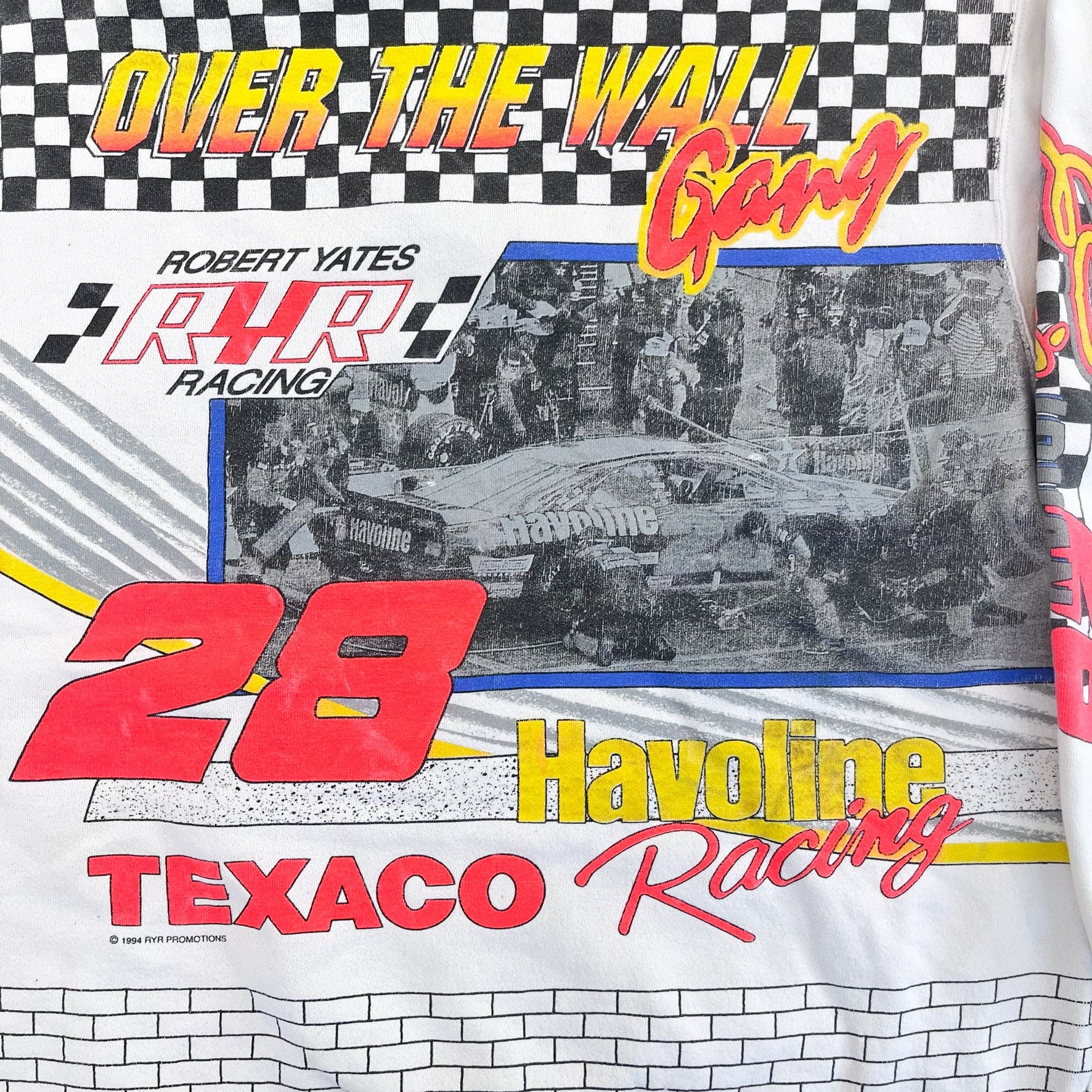 F- Vintage '94 Nascar Ernie Irvin Over The Wall Gang Jumbo Print Racing Crewneck