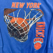 F- Vintage '91 New York Knicks NBA Text & Graphic Crewneck