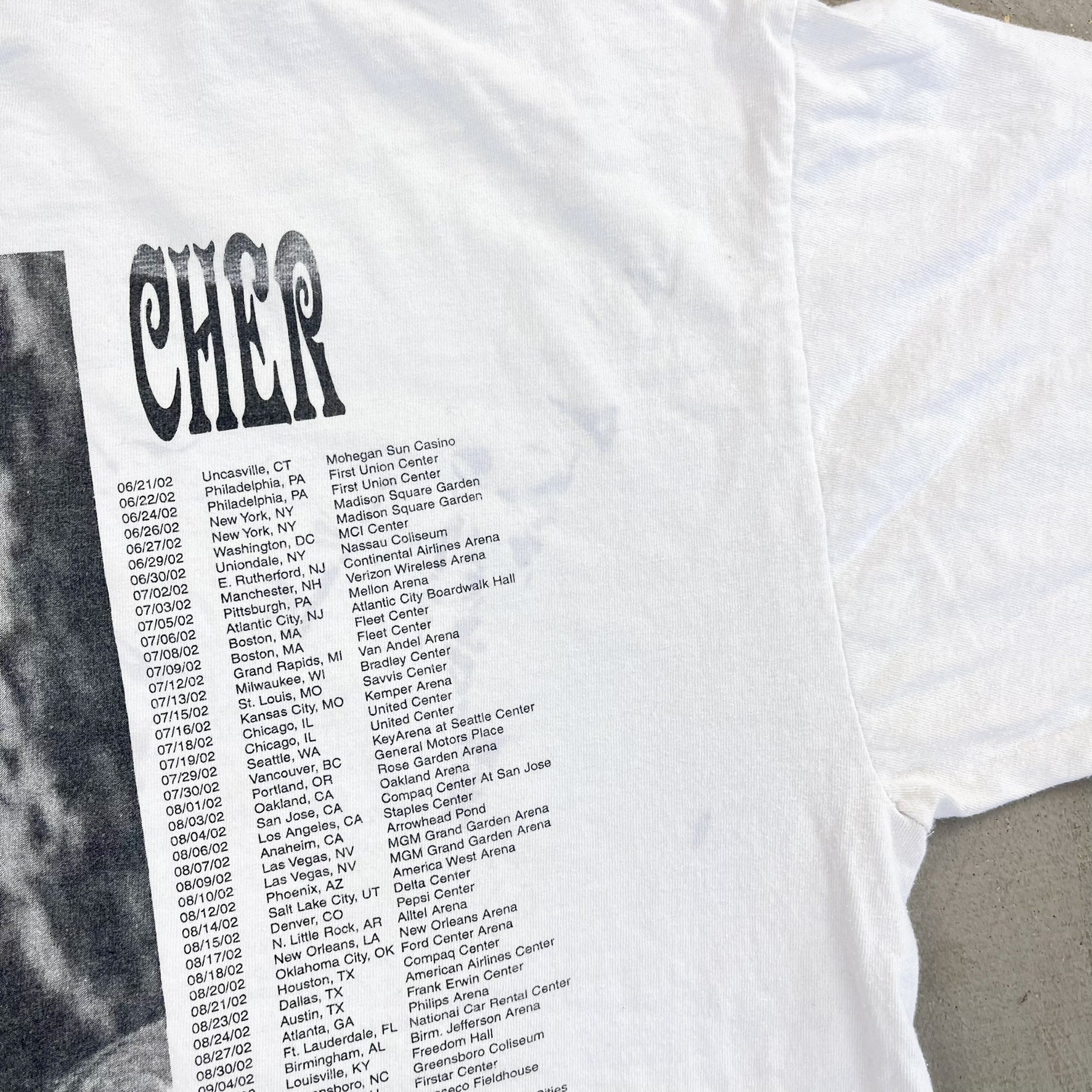 F- Vintage '02 Cher Living Proof Tour Picture Tee