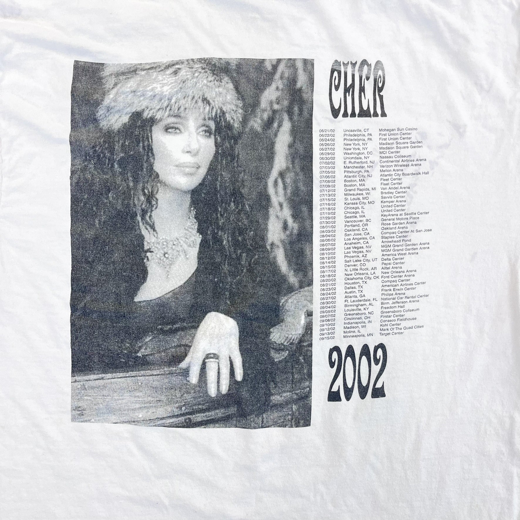 F- Vintage '02 Cher Living Proof Tour Picture Tee