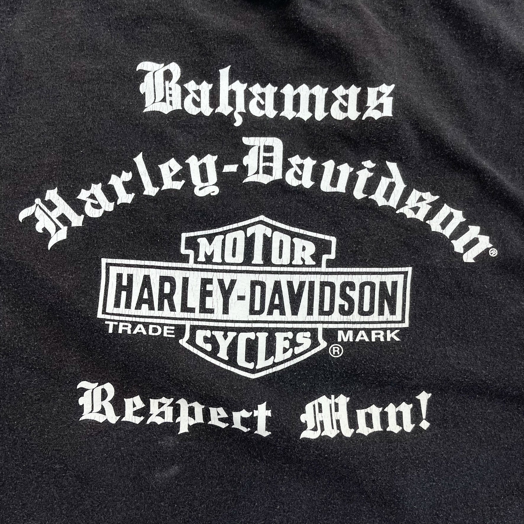 F- Vintage Harley Davidson Bahamas Skull & Logo Long Sleeve Tee