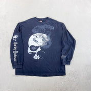 F- Vintage Harley Davidson Bahamas Skull & Logo Long Sleeve Tee