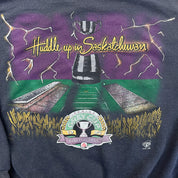 F- Vintage '95 Regina Grey Cup CFL Raven Tag Graphic Crewneck