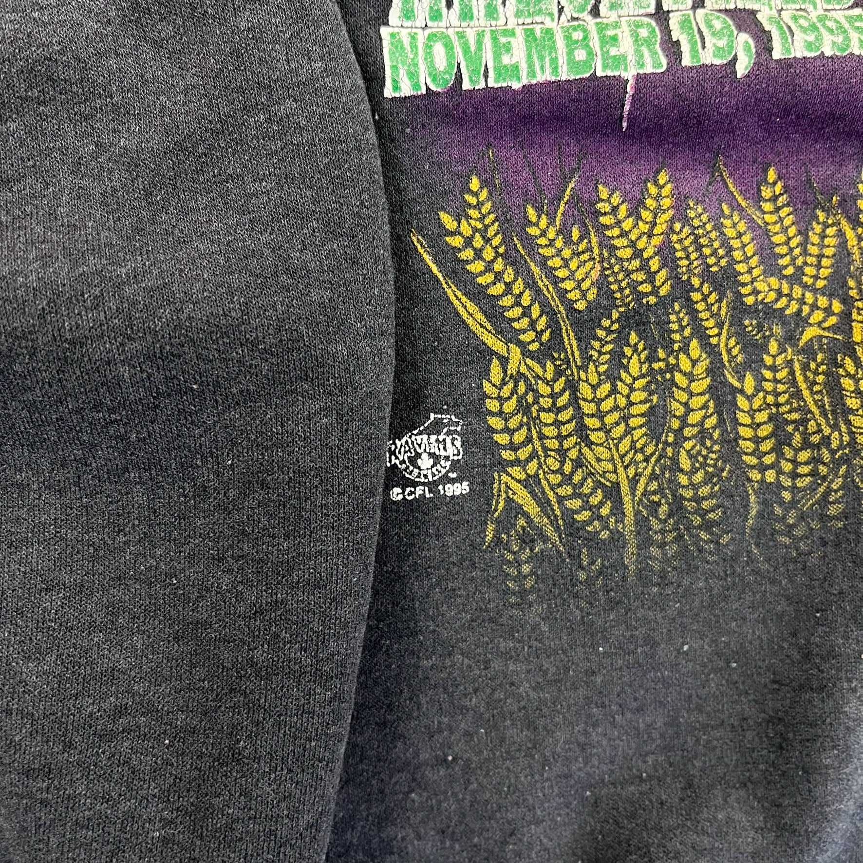 F- Vintage '95 Regina Grey Cup CFL Raven Tag Graphic Crewneck