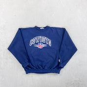 F- Vintage Dallas Cowboys NFL Logo Athletic Embroidered Text Crewneck