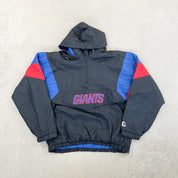 F- Vintage New York Giants NFL Starter Anorak Hooded Winter Jacket
