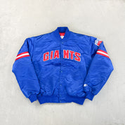 F- Vintage New York Giants NFL Starter Authentic Satin Bomber Jacket