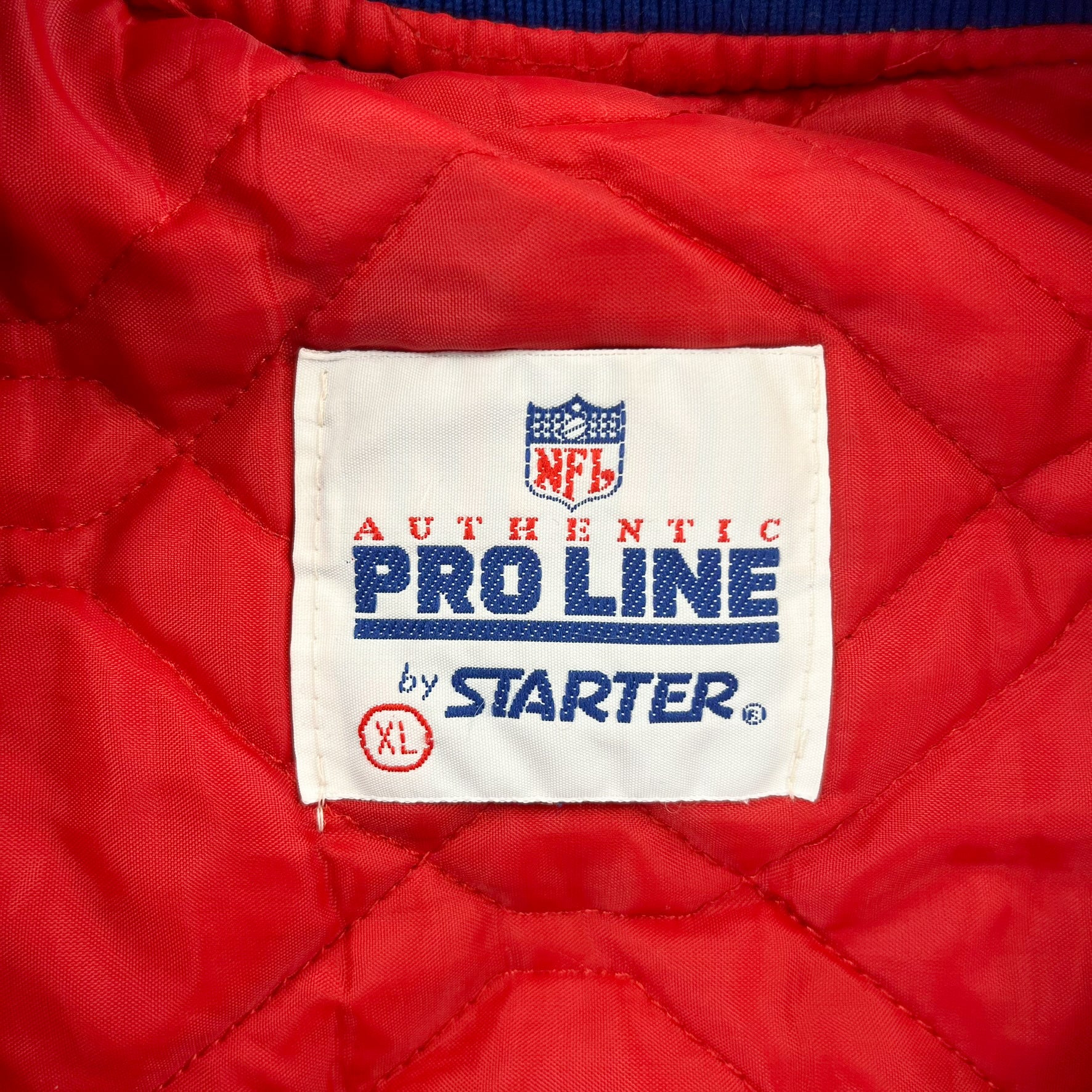 F- Vintage New York Giants NFL Starter Authentic Satin Bomber Jacket