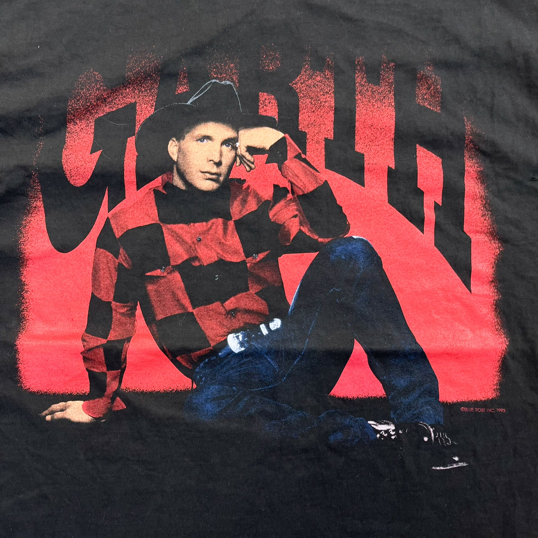 F- Vintage '93 Garth Brooks On Tour Picture Single Stitch Tee