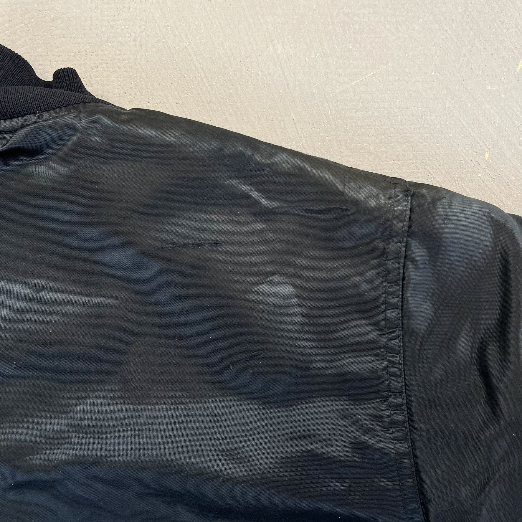 F- Vintage Oakland Raiders NFL Starter Satin Bomber Jacket