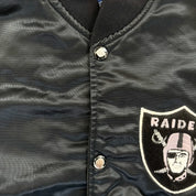 F- Vintage Oakland Raiders NFL Starter Satin Bomber Jacket