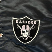 F- Vintage Oakland Raiders NFL Starter Satin Bomber Jacket
