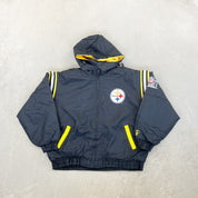 F- Vintage Pittsburgh Steelers NFL Experience Pro Player Winter Jacket