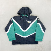 F- Vintage Philadelphia Eagles NFL Apex One Hooded Winter Jacket