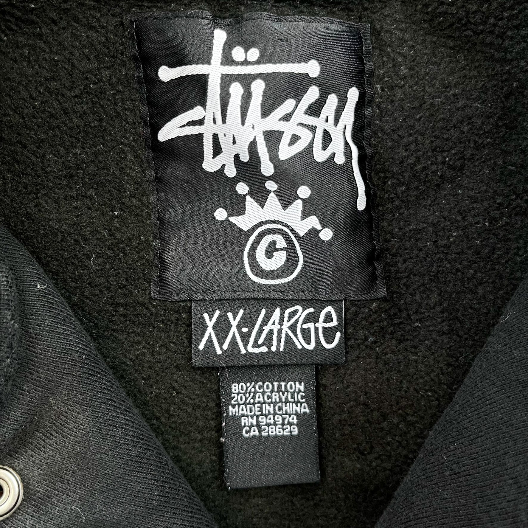 F- Vintage Stussy Embroidered Text Button Bomber Jacket