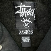 F- Vintage Stussy Embroidered Text Button Bomber Jacket