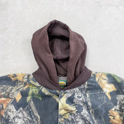 F- Vintage Cabela's Real Tree Camo Hooded Bomber Jacket