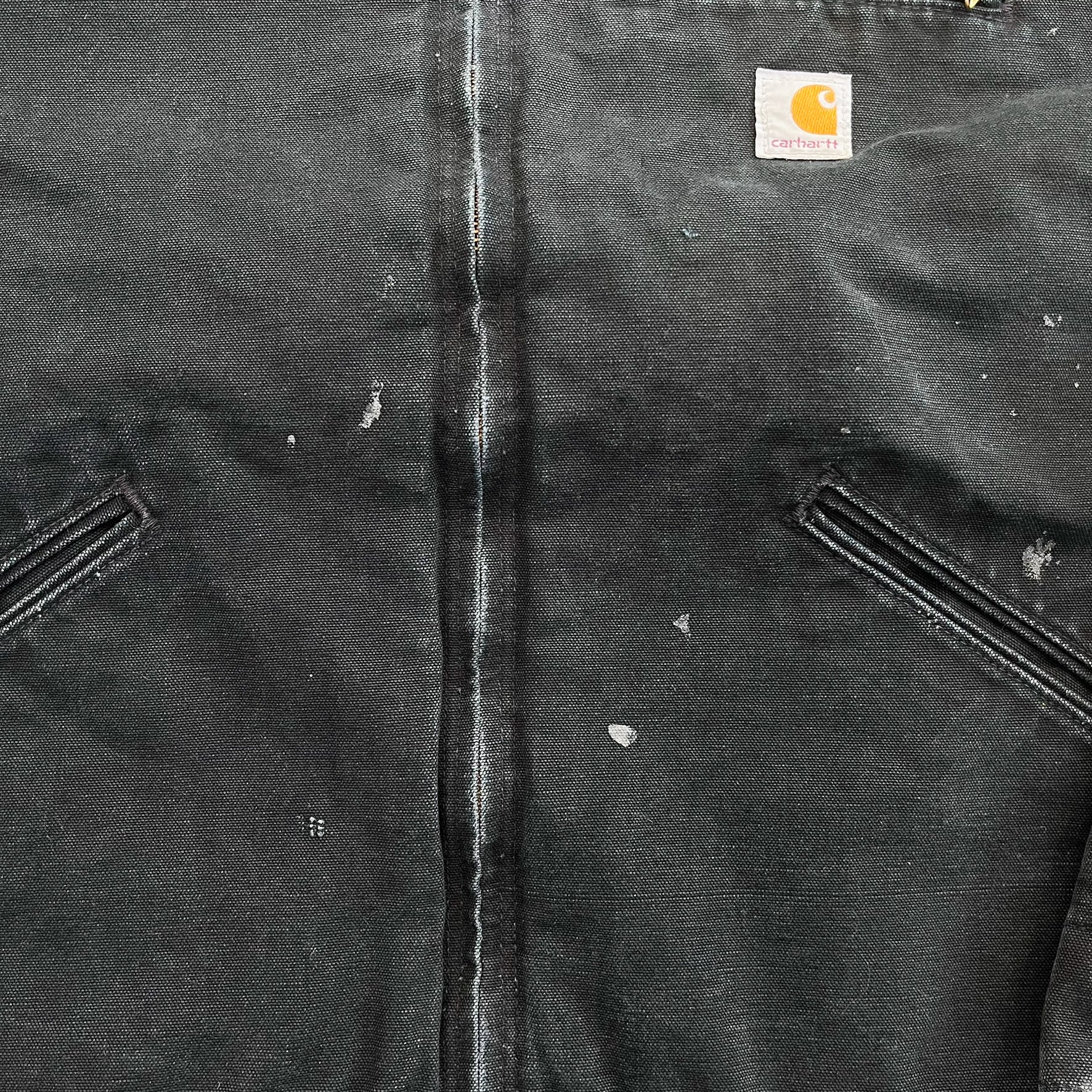 F- Vintage Carhartt Detroit Insulated Black Made In USA Work Jacket