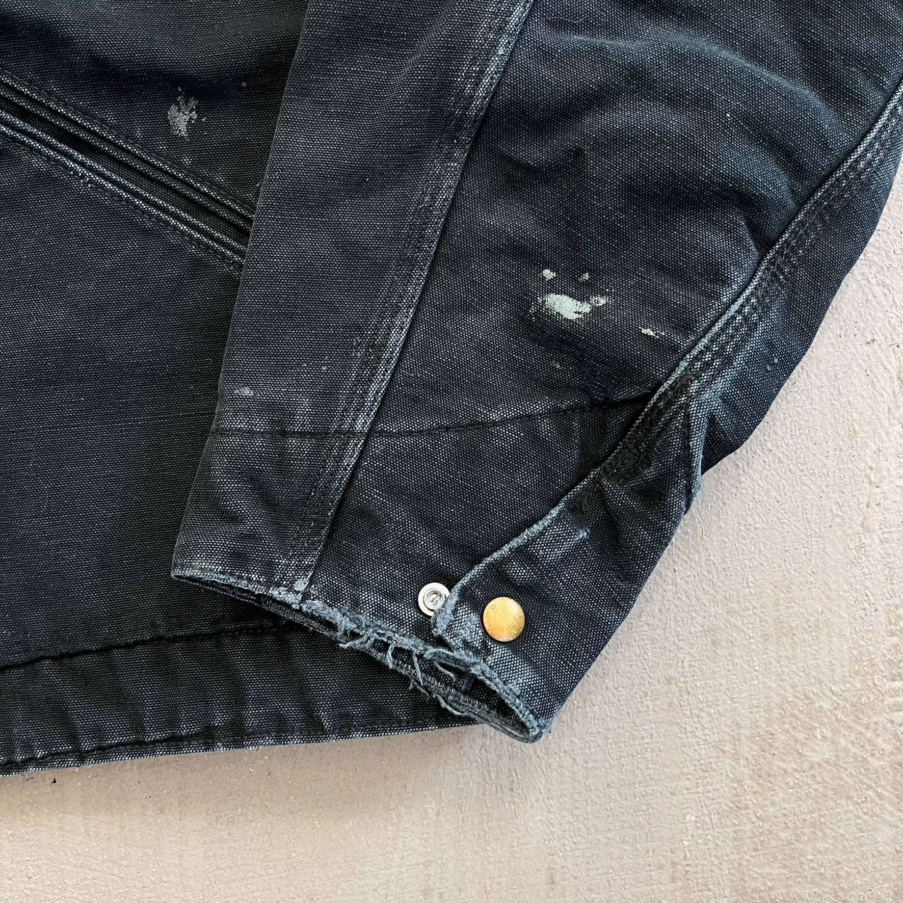 F- Vintage Carhartt Detroit Insulated Black Made In USA Work Jacket