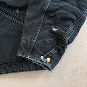F- Vintage Carhartt Detroit Insulated Black Made In USA Work Jacket
