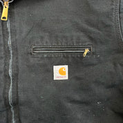 F- Vintage Carhartt Detroit Insulated Black Made In USA Work Jacket