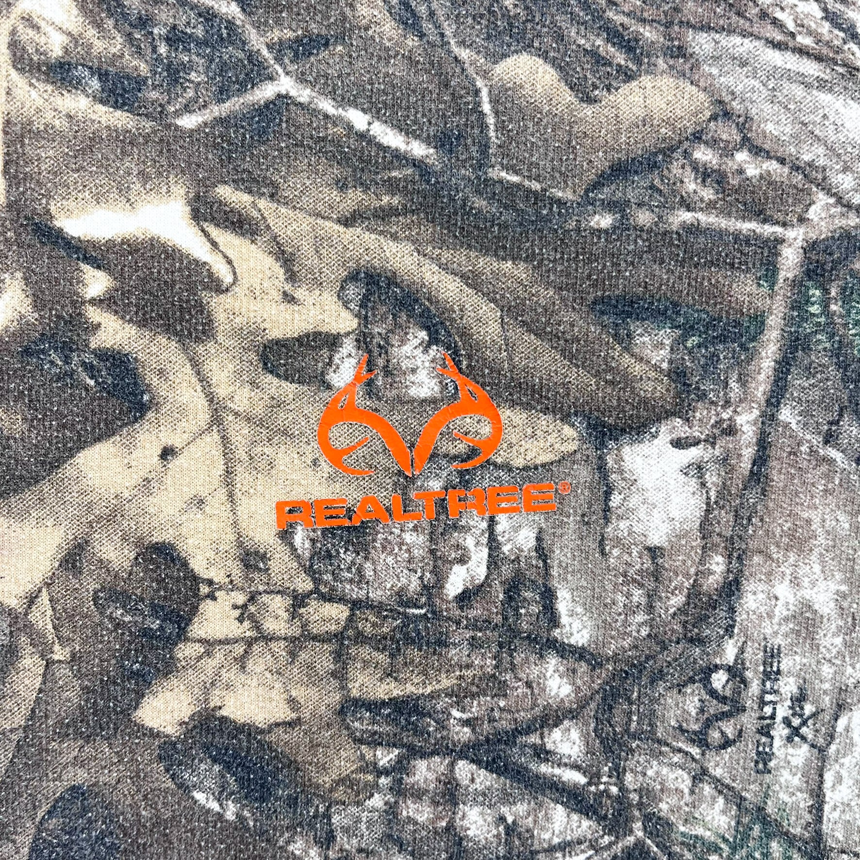 F- Real Tree Camo Pattern w/ Orange Text Hoodie