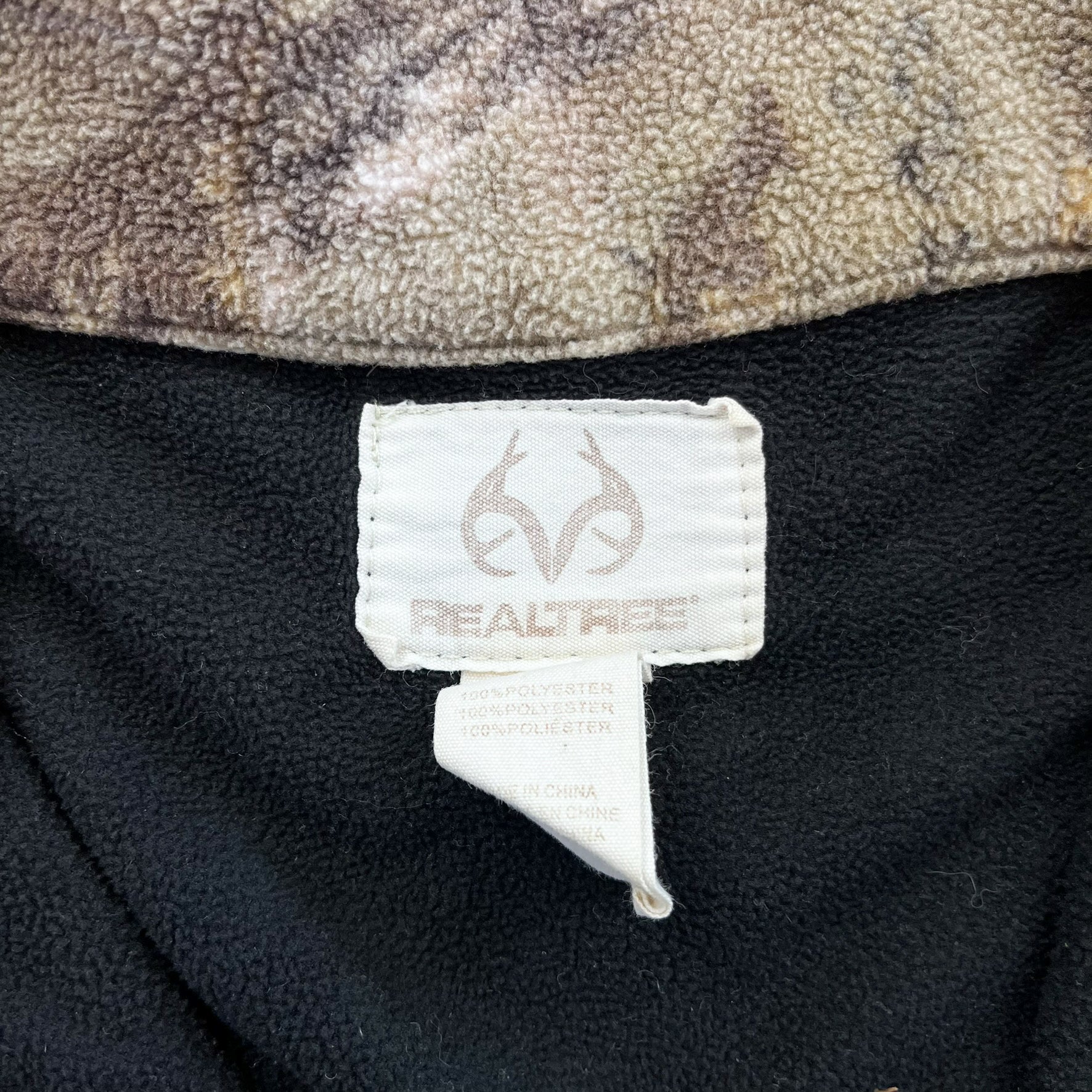 F- Real Tree Camo Pattern Embroidered Logo Zip Up Polar Fleece