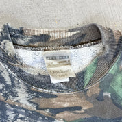 F- Vintage Jerzees Treebark Camo Pattern Crewneck