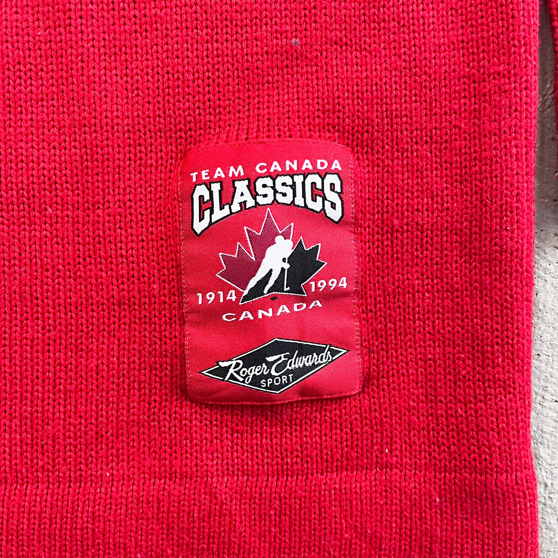 F- Vintage '94 Team Hockey Canada Roger Edwards Knit Sweater