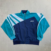 J- Vintage Adidas Embroidered Text Zip Up Track Jacket - M