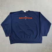 J- Vintage Denver Broncos NFL Embroidered Logo & Text Crewneck - XL