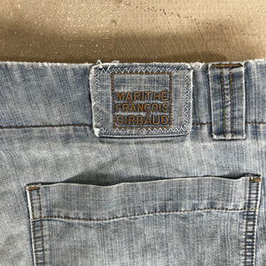 D- Vintage Marithé Francois Girbaud Blue Stitching Denim Carpenter Jorts