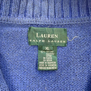F- Vintage 90s Lauren By Ralph Lauren Womens Quarter Zip Knit Sweater - XL