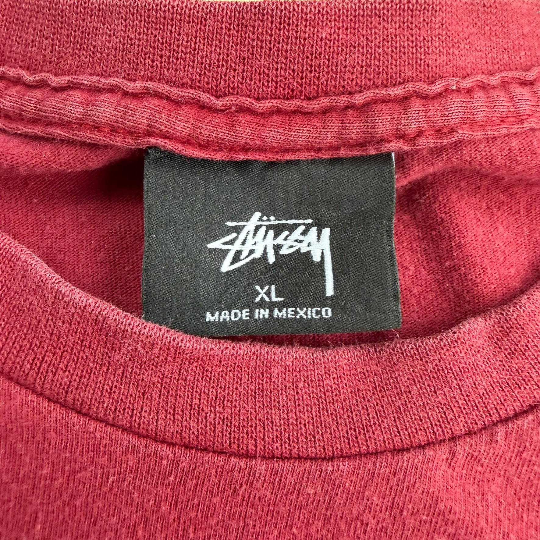 J- Vintage Stussy Text Cities & Flower Graphic Tee - XL