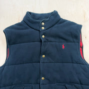F- Vintage 90s Polo Ralph Lauren Plaid Winter Vest - XL