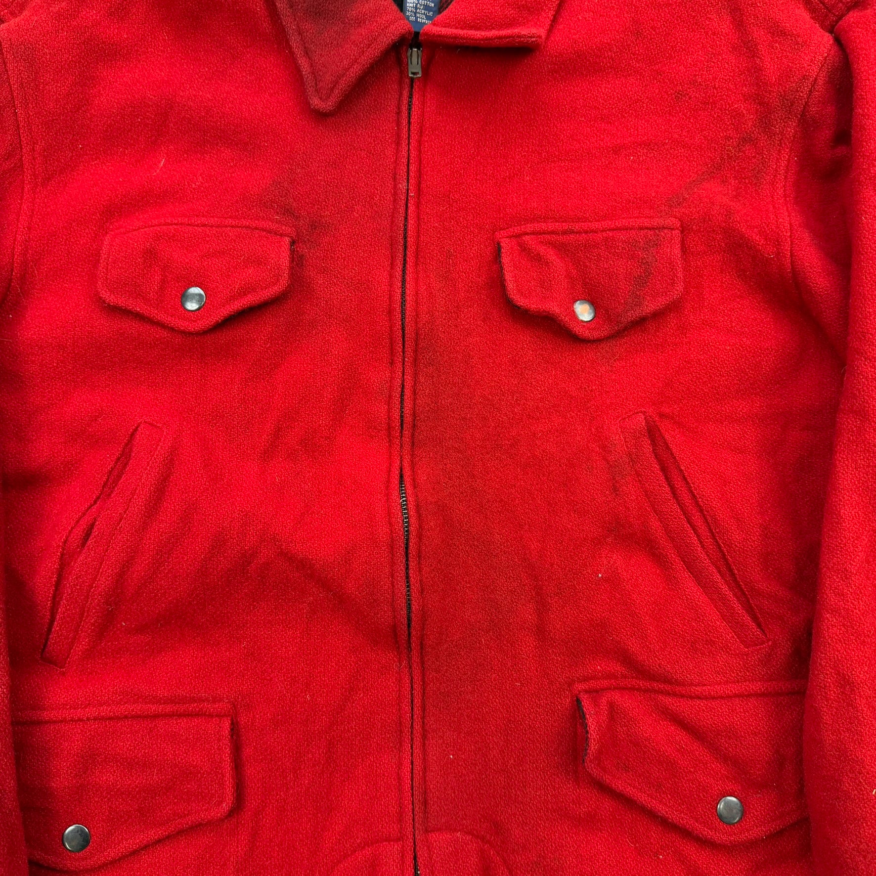 F- Vintage 90s Polo Ralph Lauren Wool Zip Up Pea Coat Jacket - M