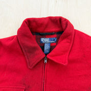 F- Vintage 90s Polo Ralph Lauren Wool Zip Up Pea Coat Jacket - M