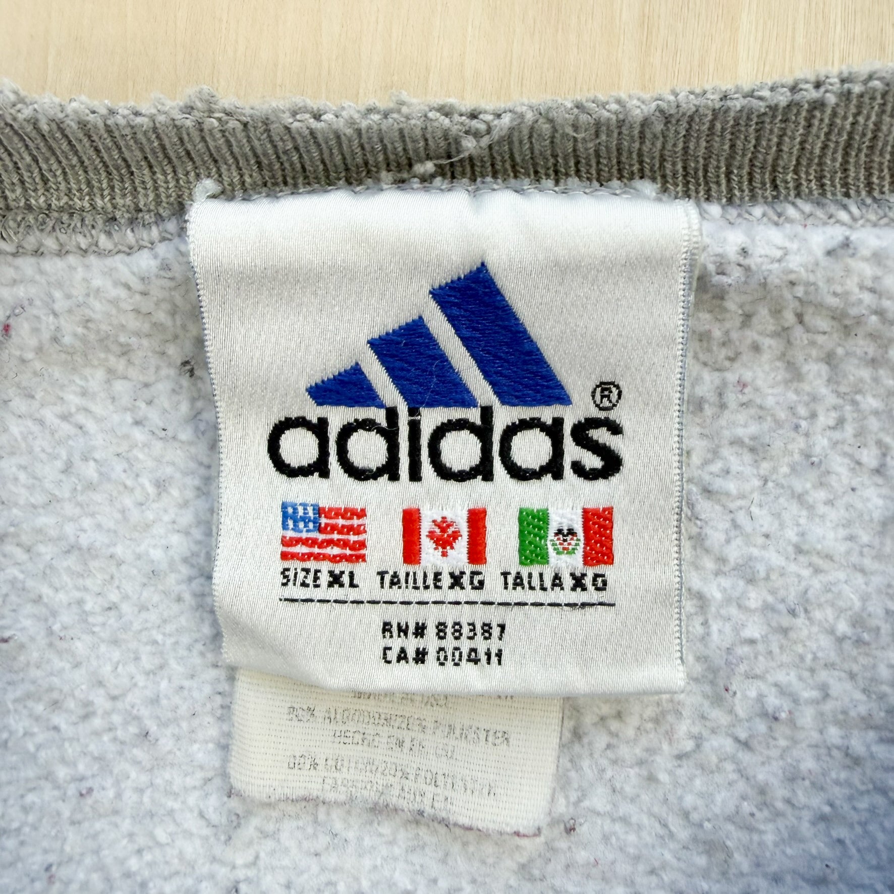 F- Vintage 90s Adidas Embroidered Text & Logo Crewneck - XL