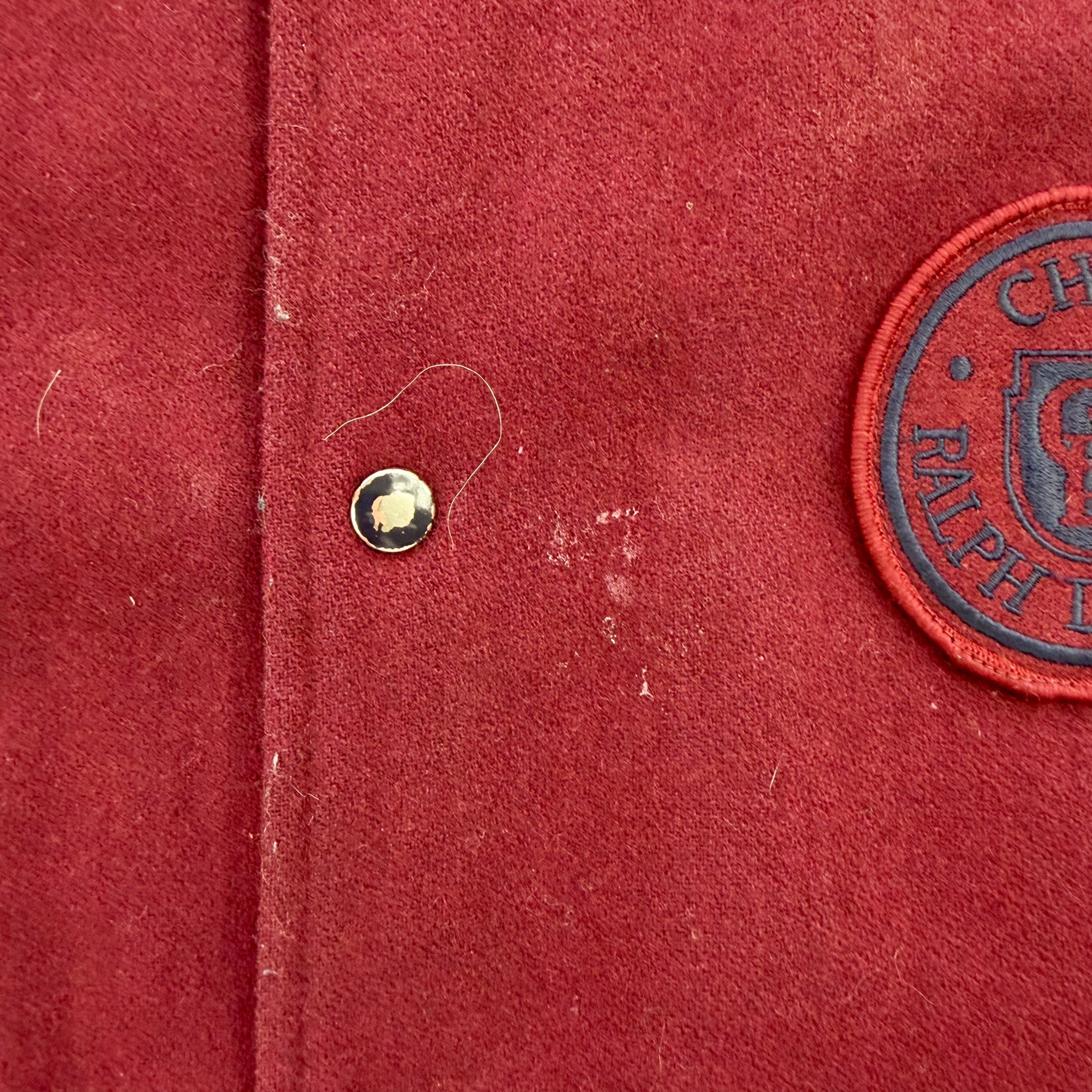 J- Vintage 90s Chaps Ralph Lauren Embroidered Patch Varsity Jacket - M