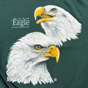 J- Vintage '94 Bald Eagle Text & Graphic Made In USA Crewneck - L